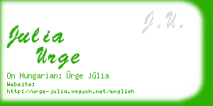julia urge business card